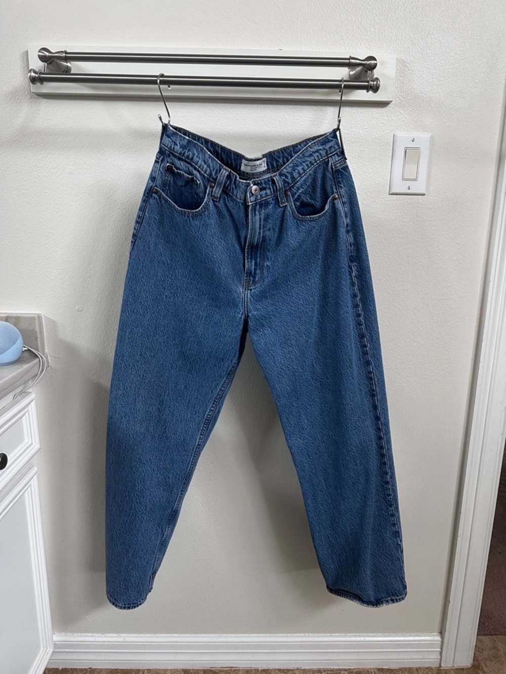 Abercrombie & Fitch Light Blue High-Rise Loose Jeans